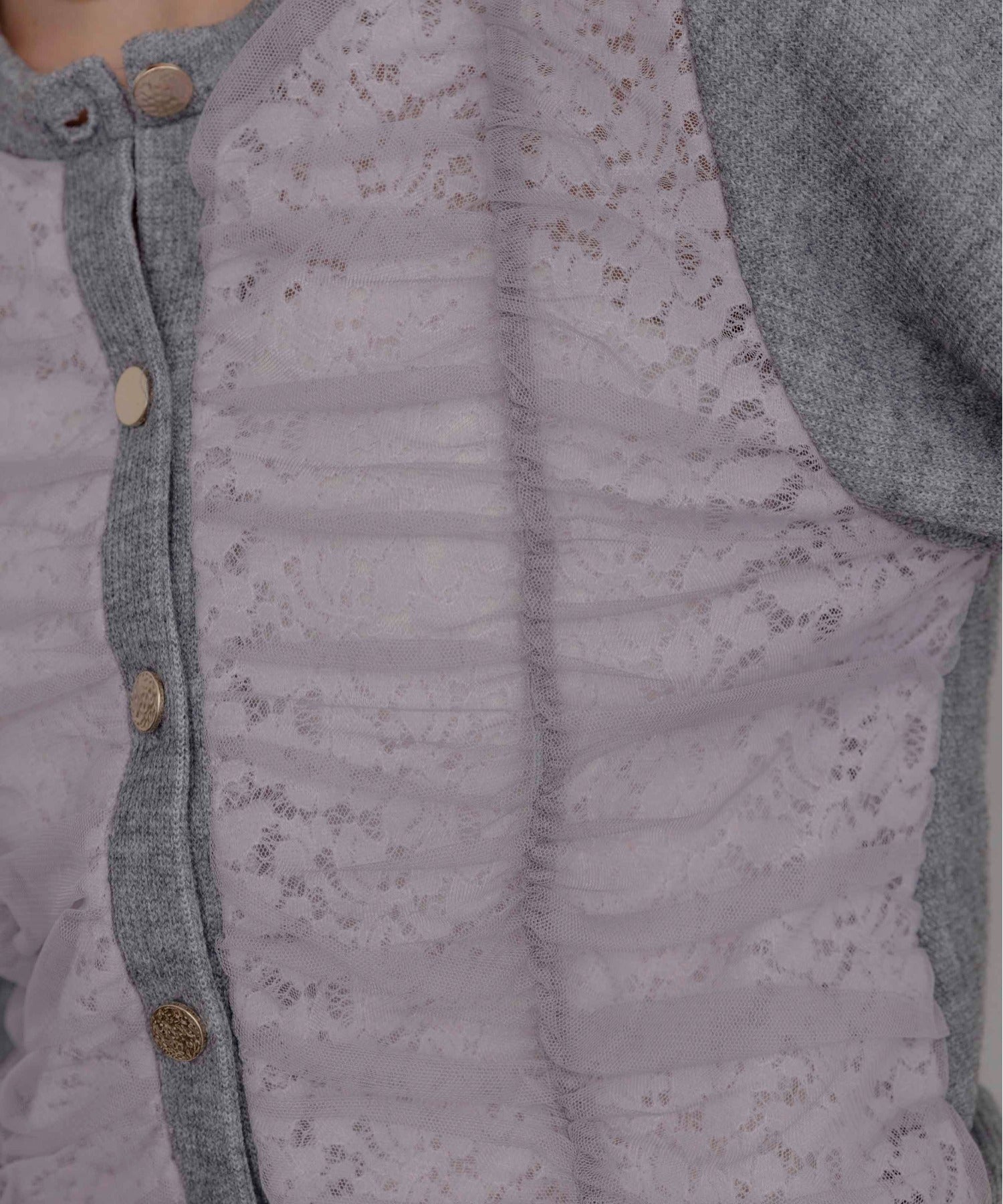 Japan Brand - Mesh Ruched Cardigan