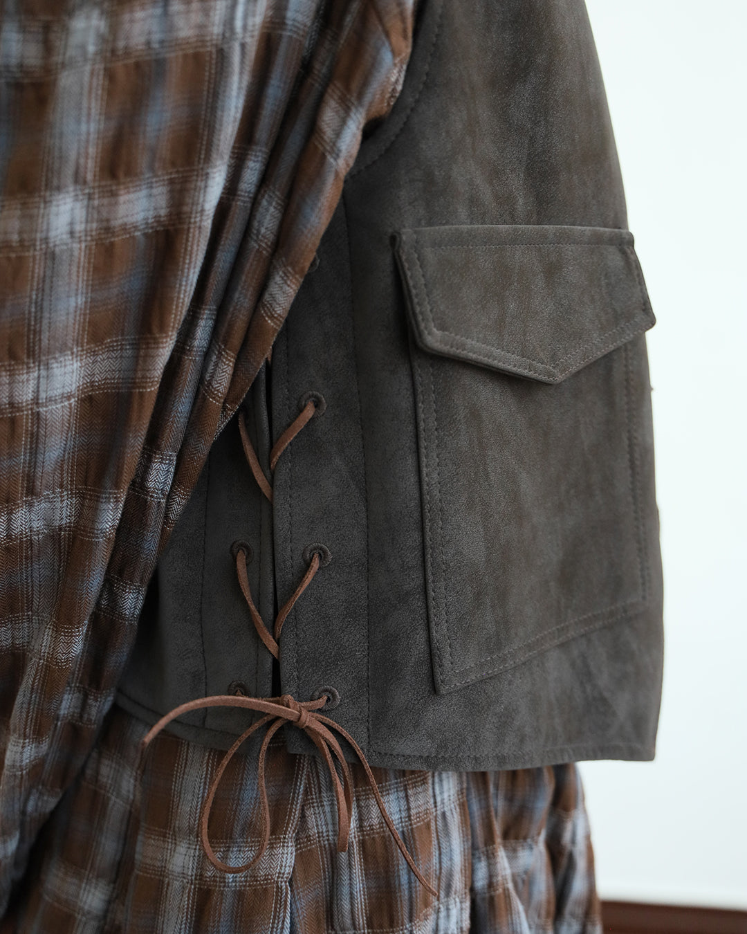 Washed Faux Leather Vest
