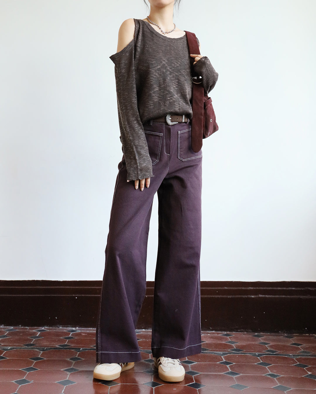 Off Shoulder Knit Top (2 color)