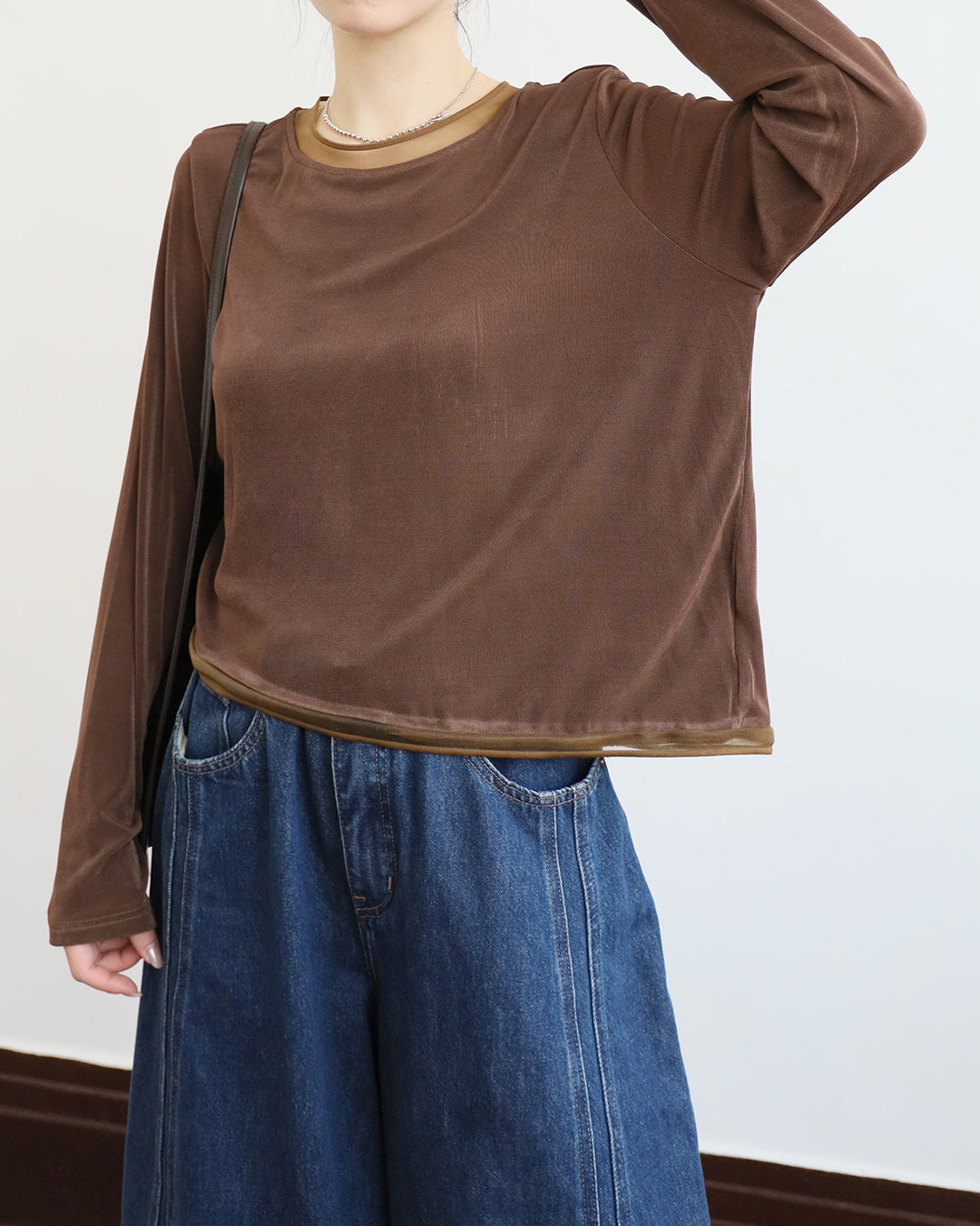 Mesh Trimmed Top (2 Colors)