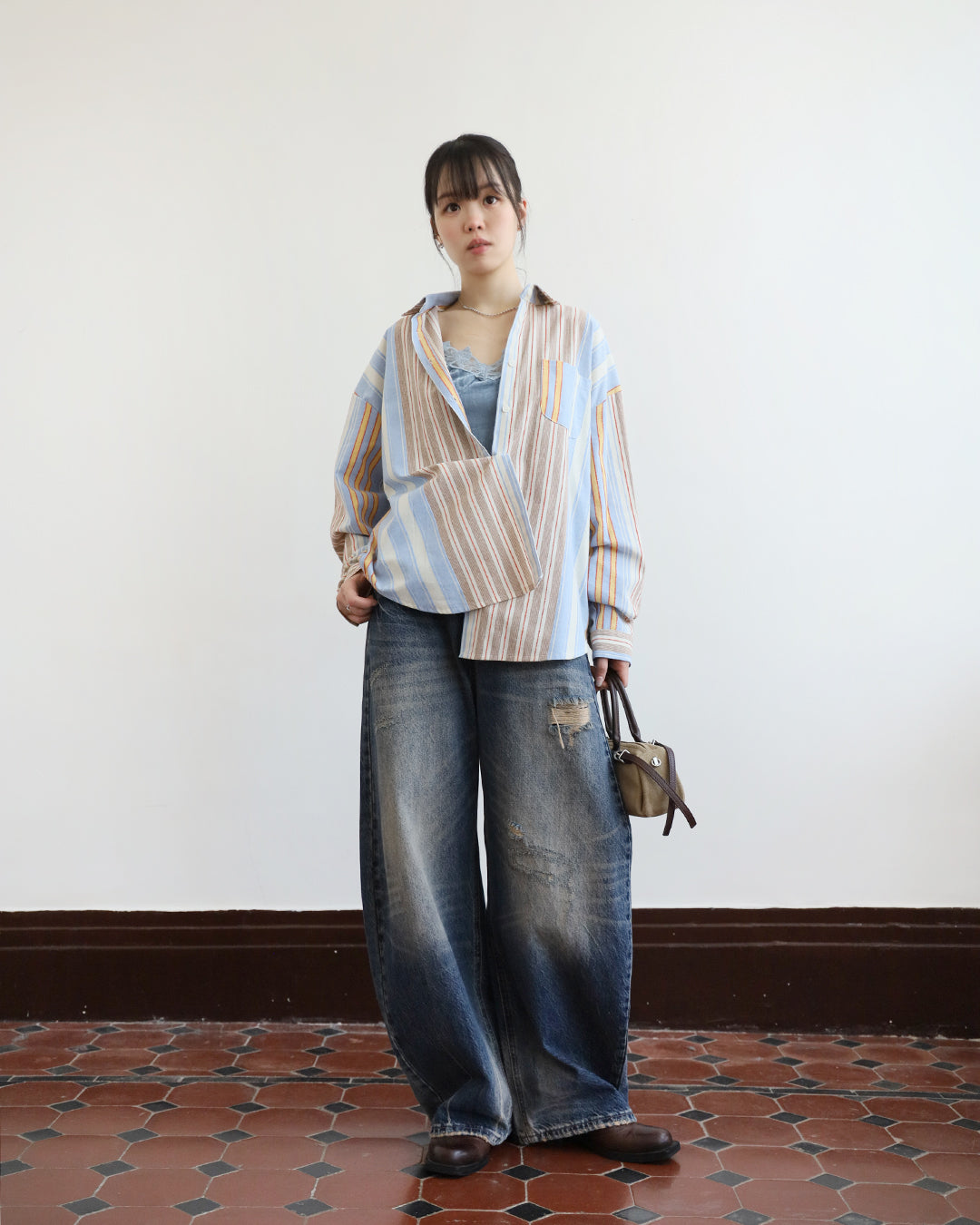 Ripped Barrel Jeans (Size S - L)