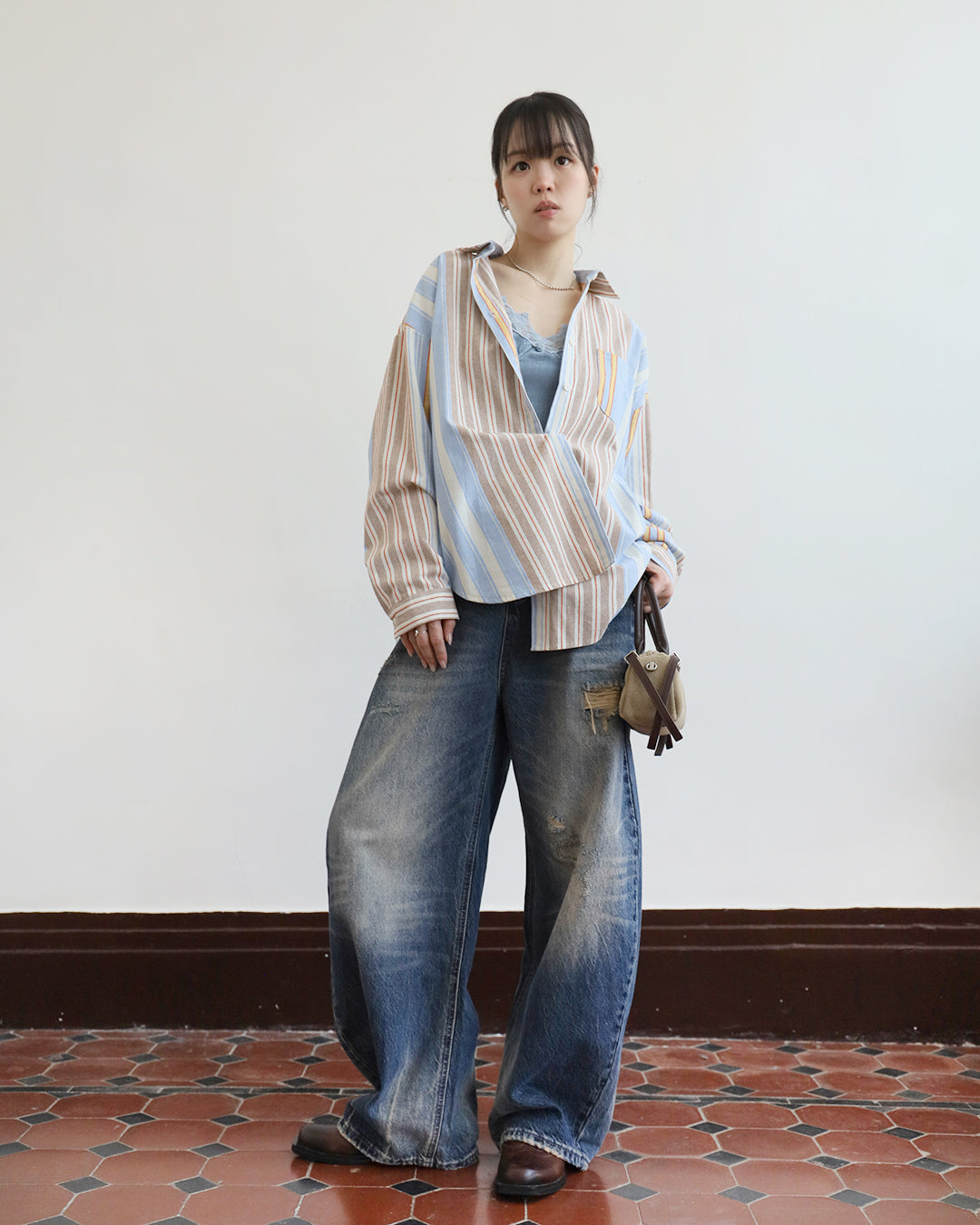 Ripped Barrel Jeans (Size S - L)