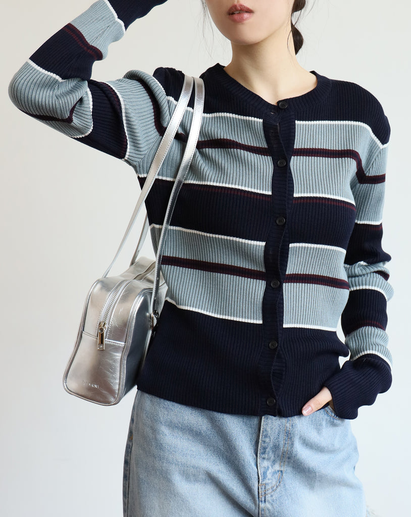 Striped Button Through Top