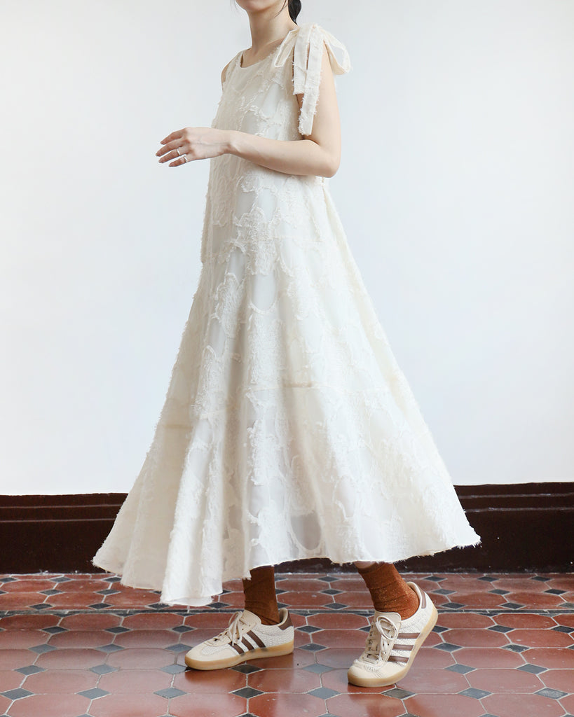 Texture Fabric Dress w/ Belt