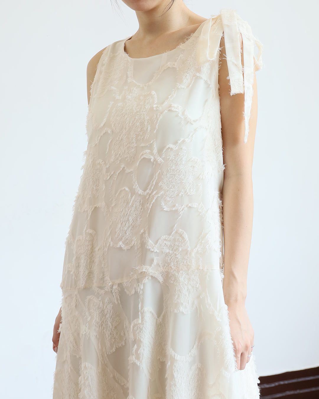 Texture Fabric Dress w/ Belt