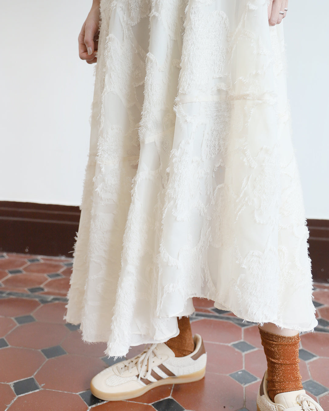 Texture Fabric Dress w/ Belt