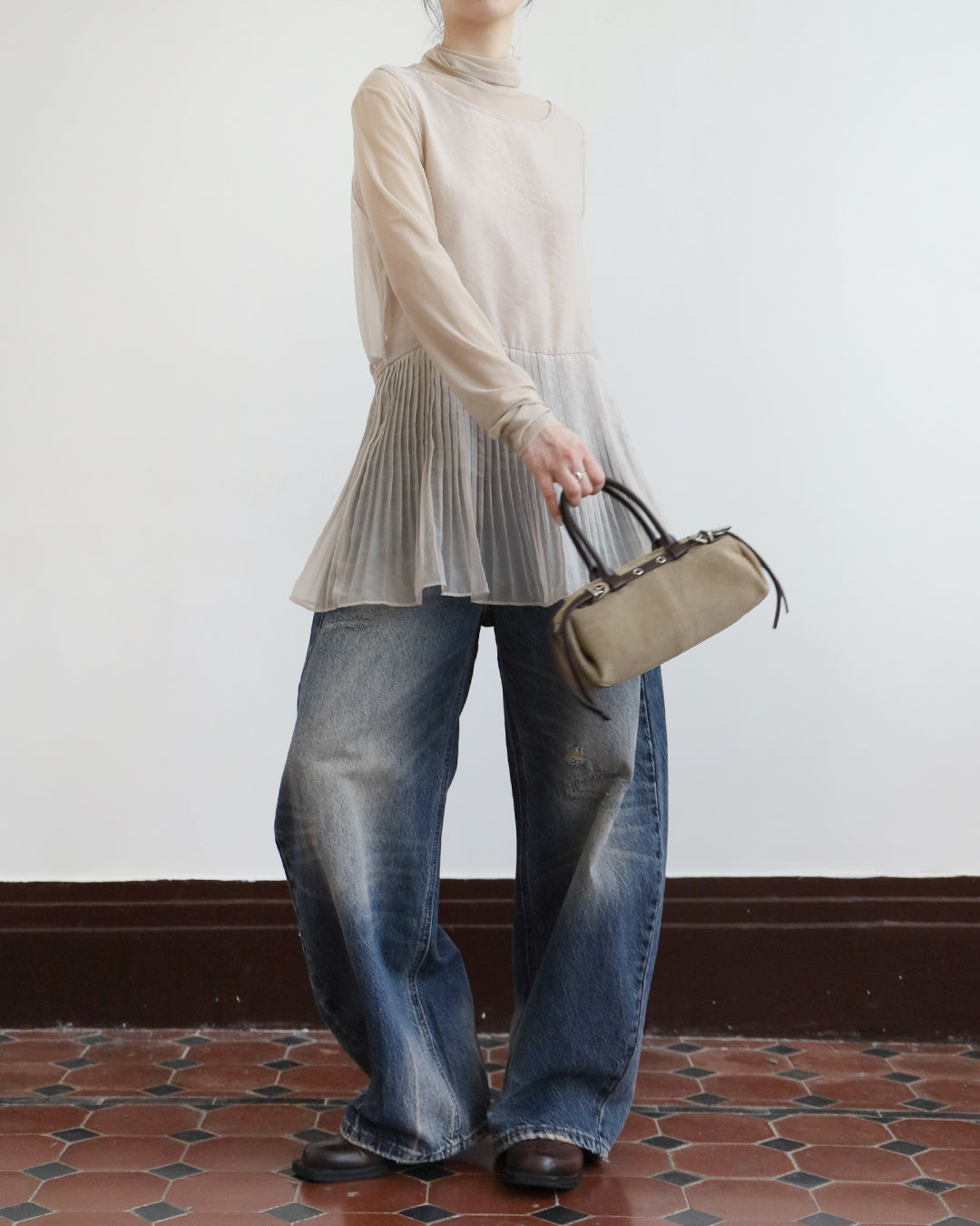 Studded Belt Cylinder Bag (4 Colors)