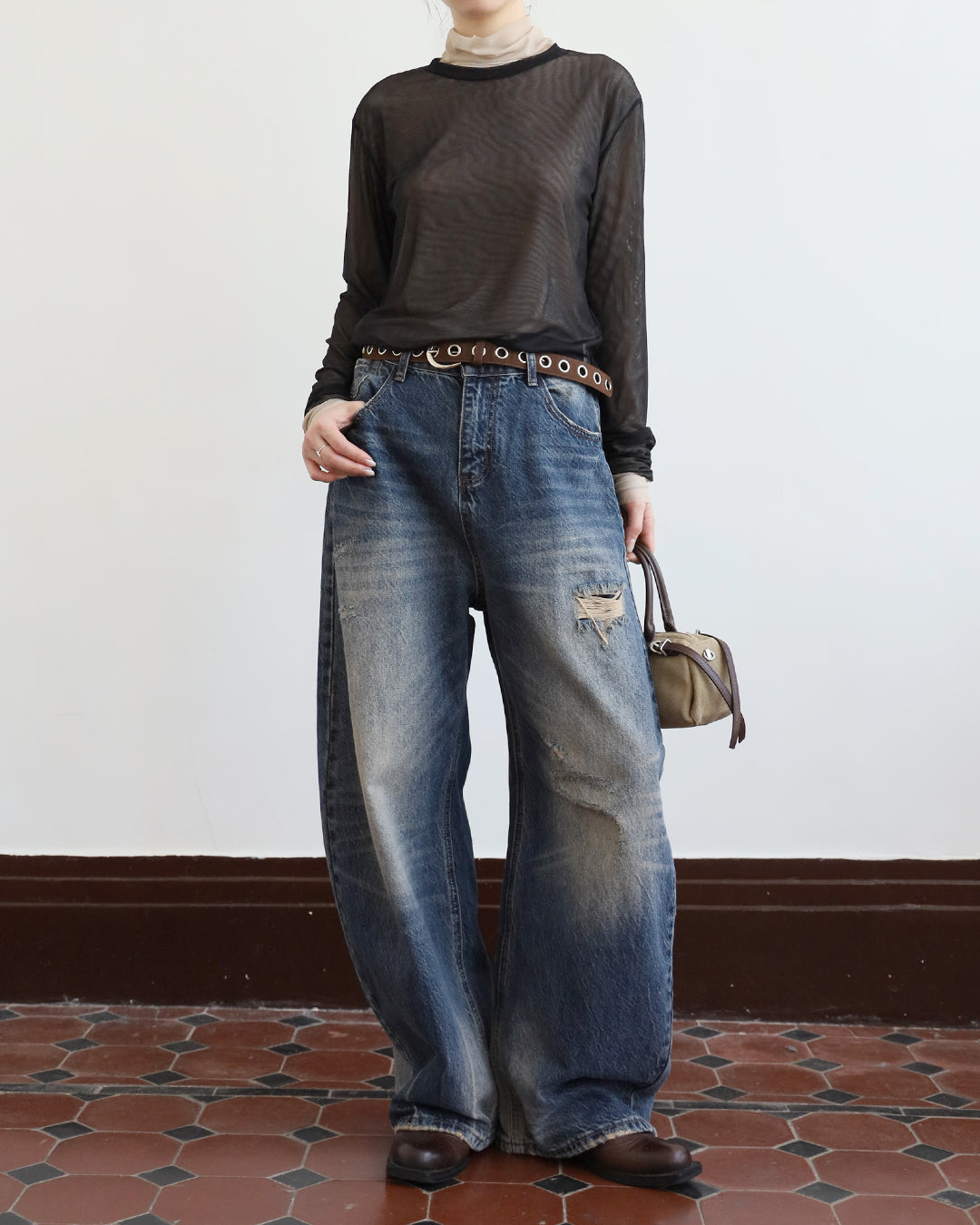 Studded Belt Cylinder Bag (4 Colors)