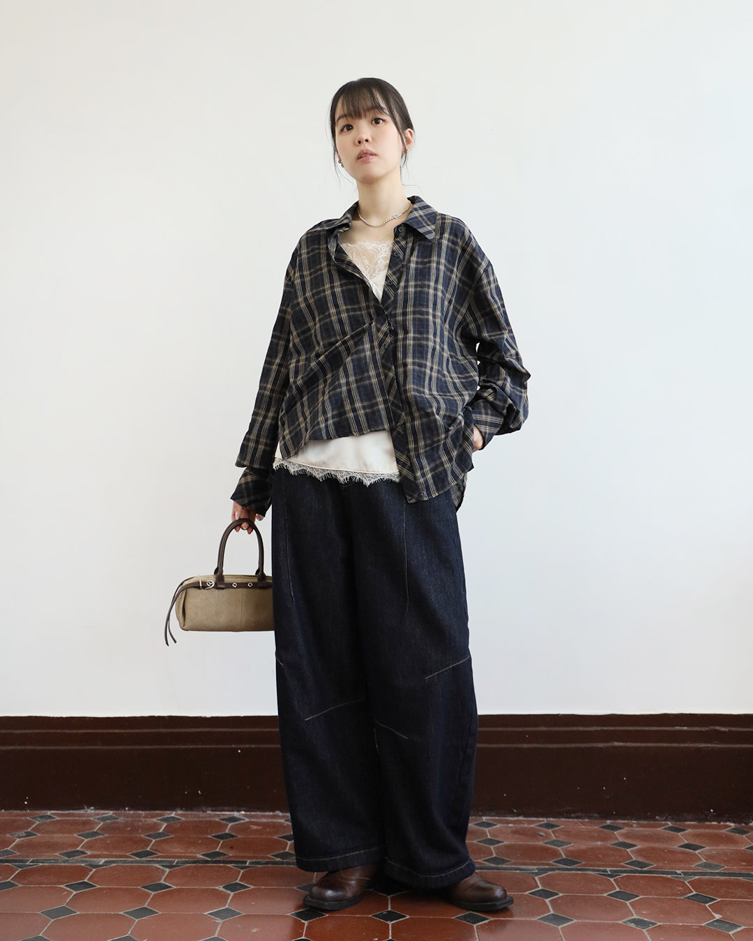 Checker Shirt + Cami Vest (Set) (2 Colors)