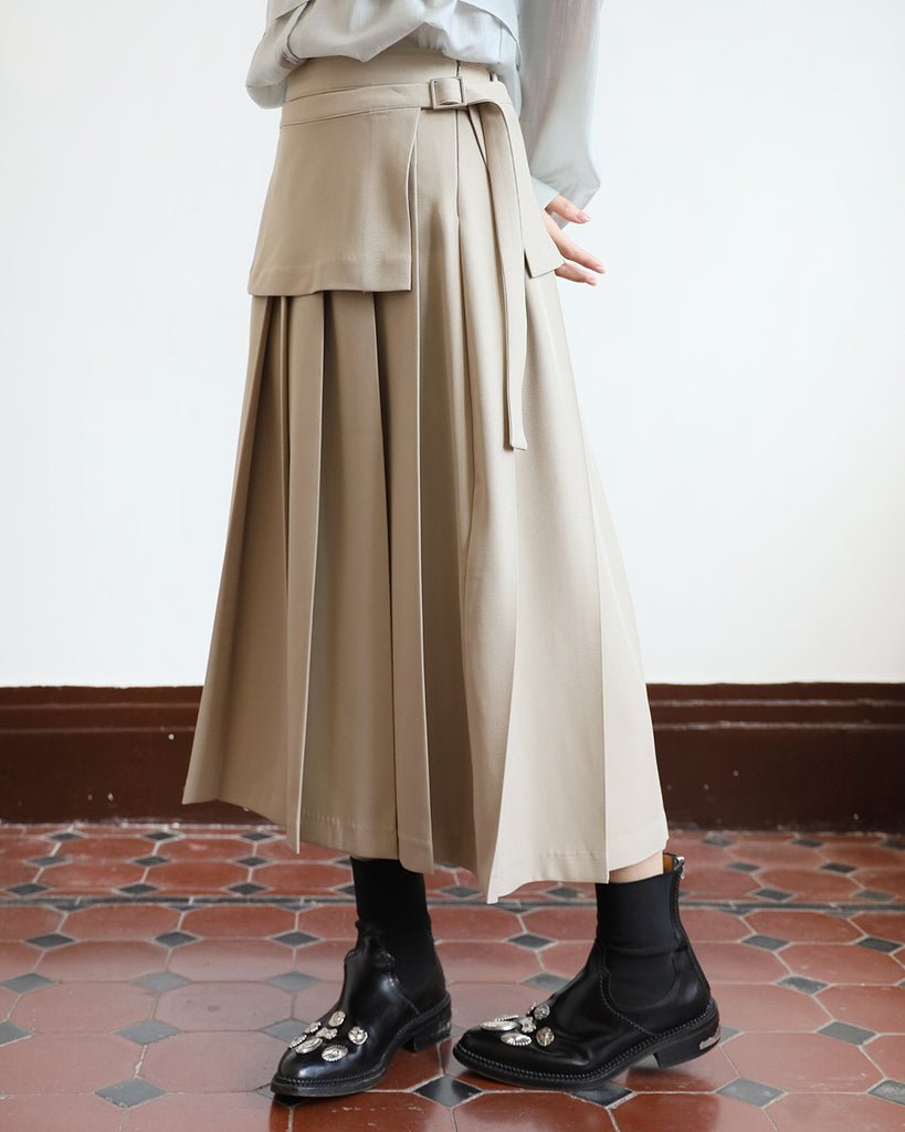 Layered Pleated Skirt (4 colors)
