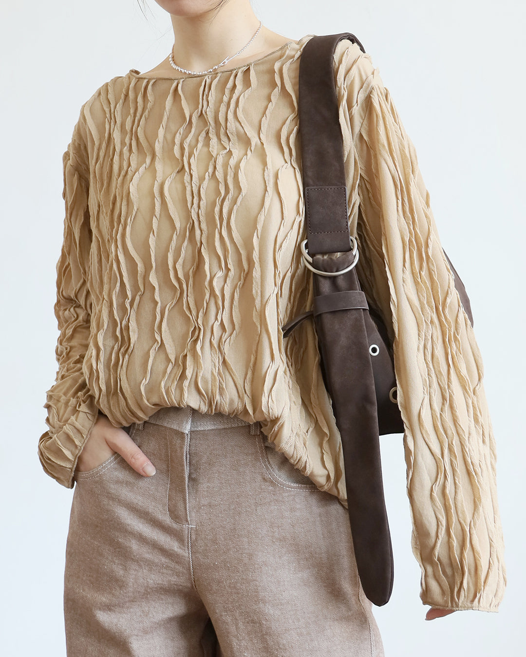 Wavy Texture Fabric Top (2 color)