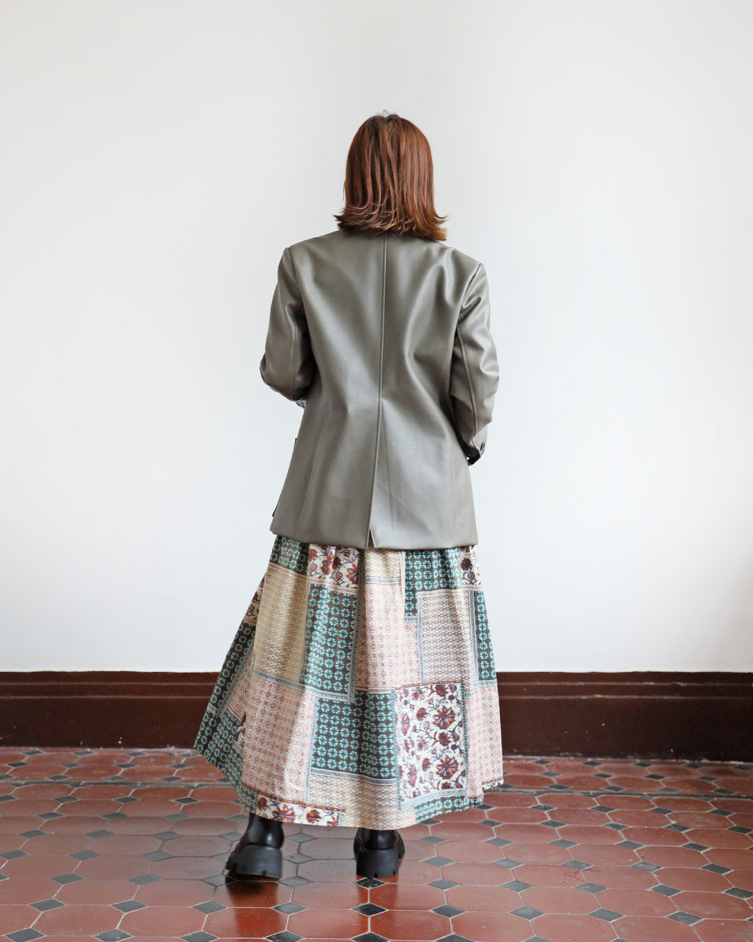 Faux Leather Blazer (2 color)