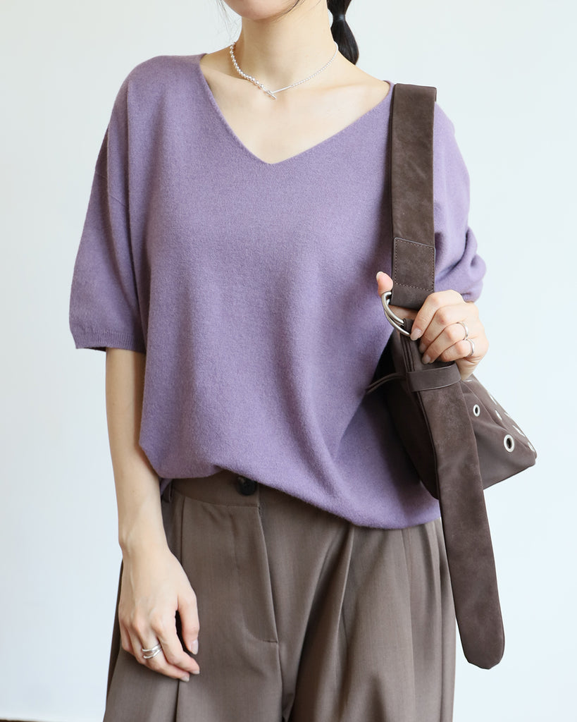 V-Neck Knit Top (8 color)
