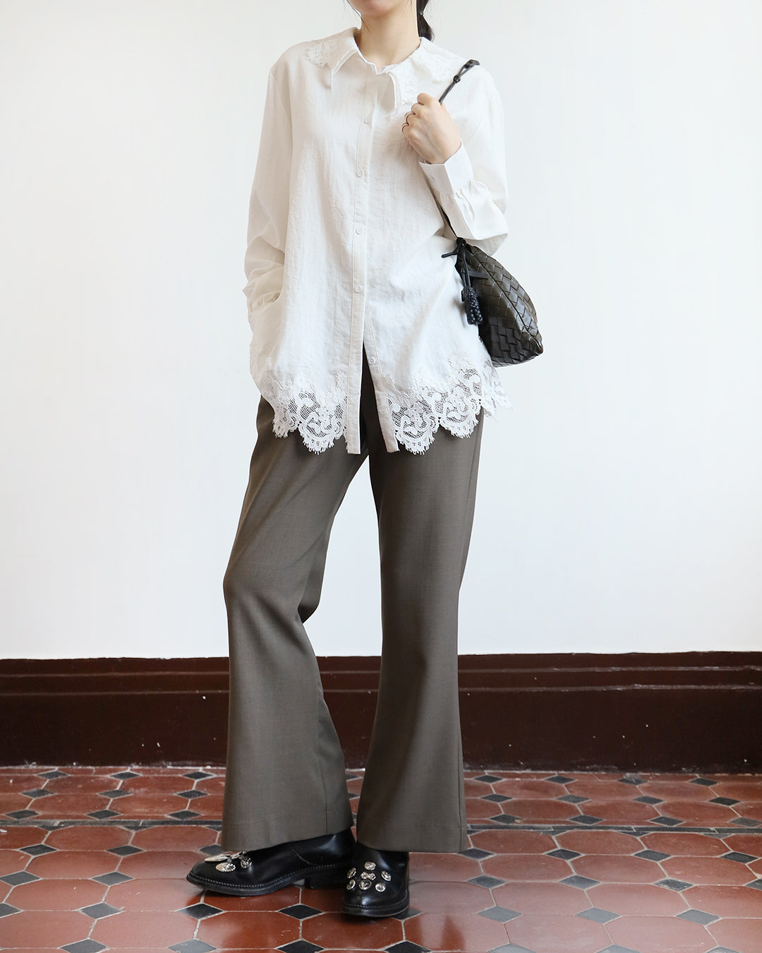 Back Split Flared Pants (3 colors)