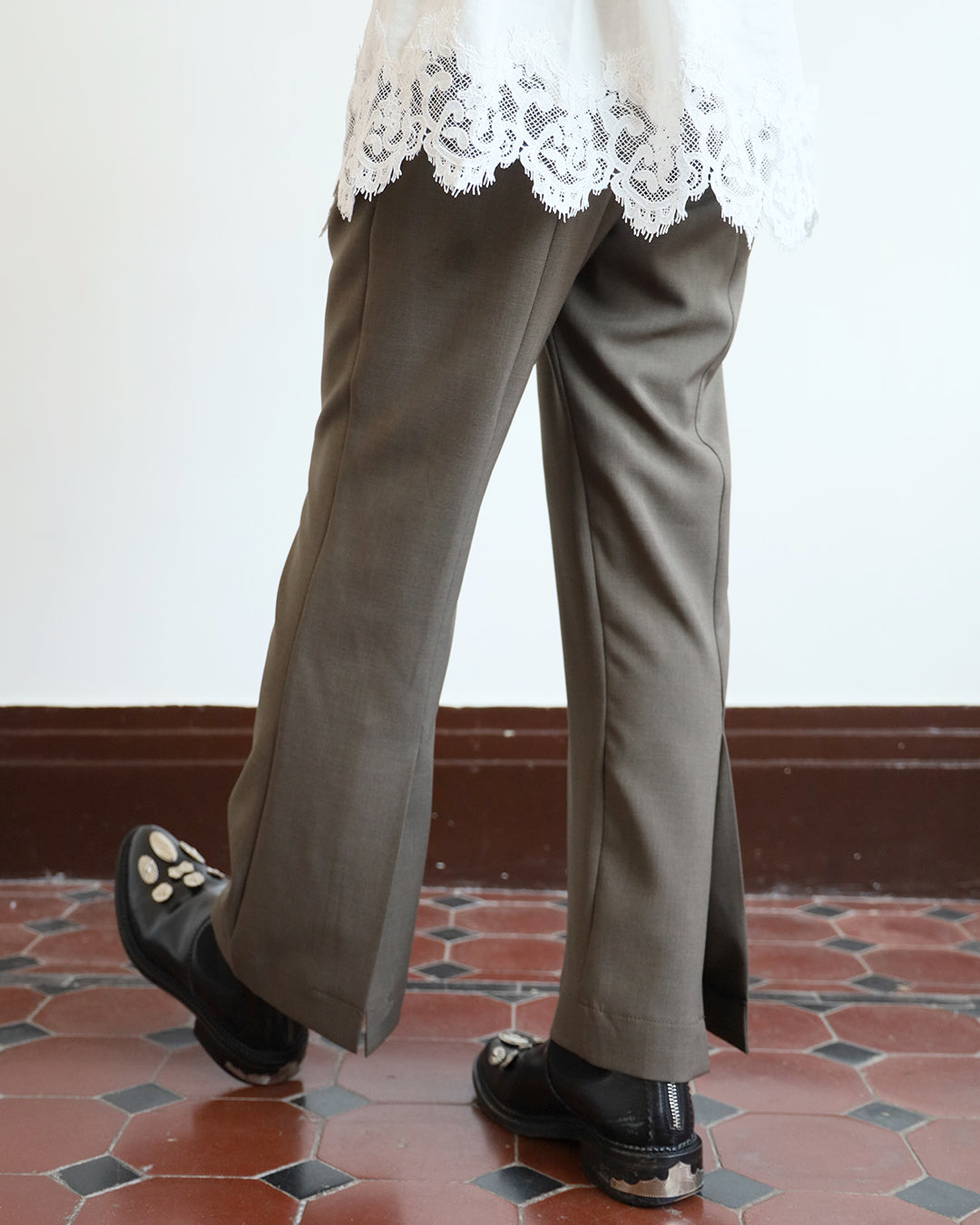 Back Split Flared Pants (3 colors)