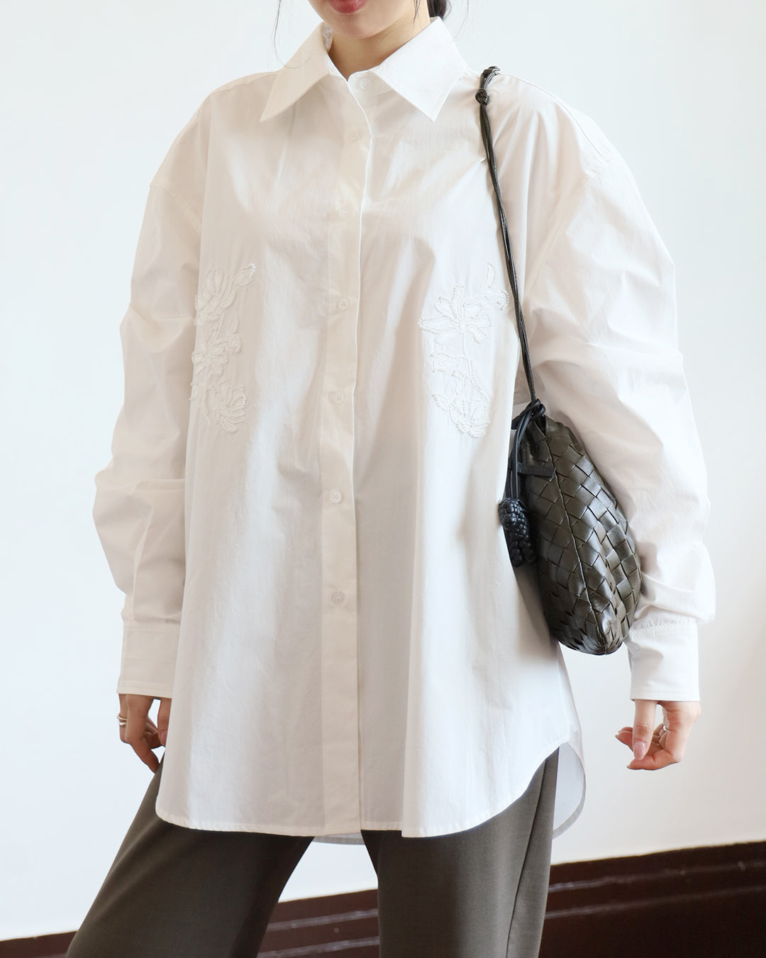 Embroidery Longline Shirt