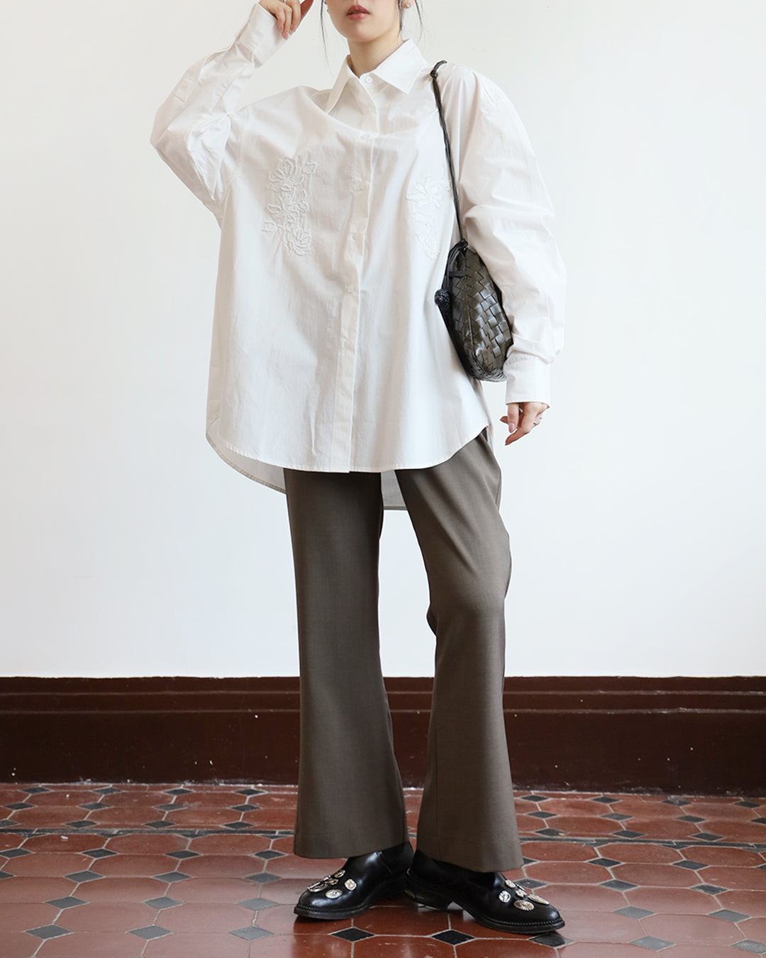 Embroidery Longline Shirt