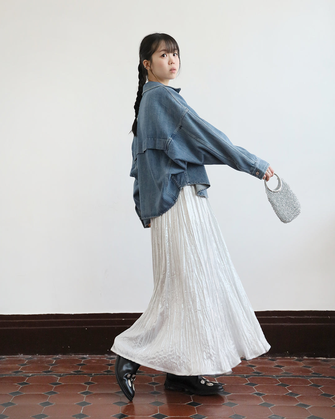 Crinkle Fabric Skirt