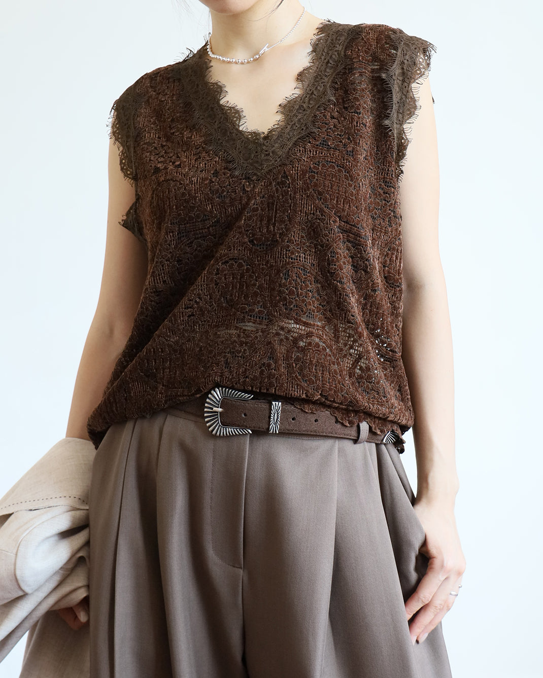 Velvet Lace Vest (4 Color)