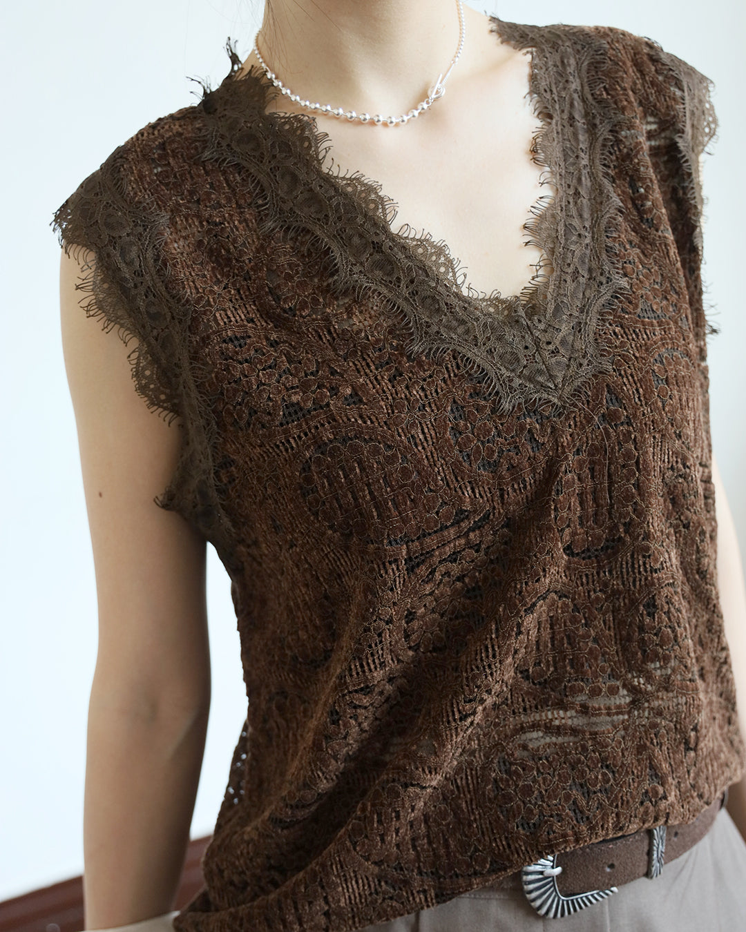 Velvet Lace Vest (4 Color)