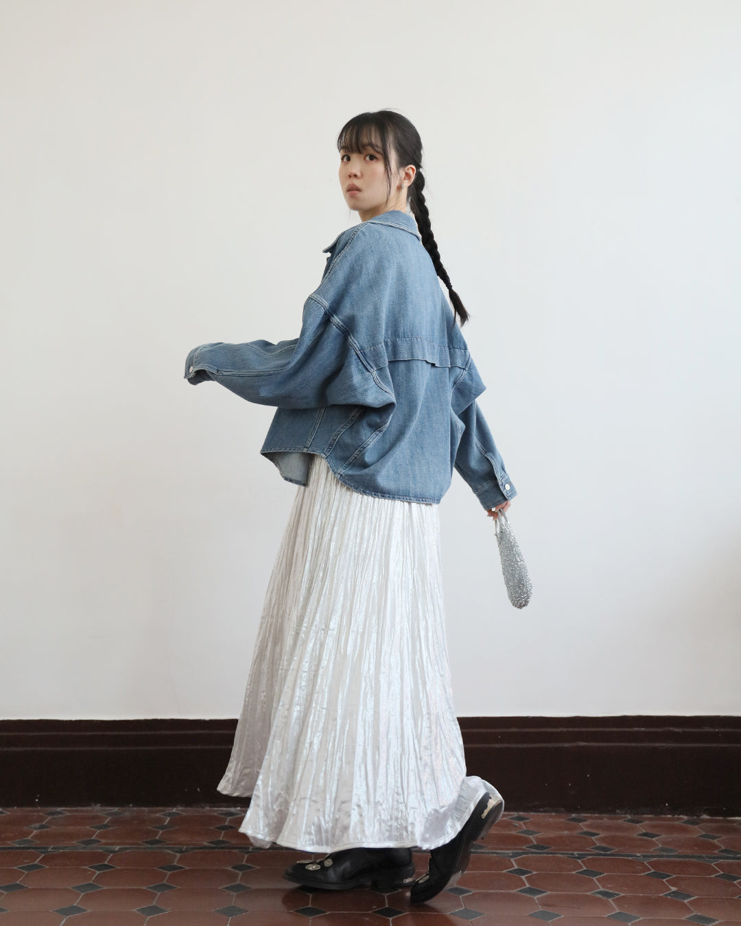 Crinkle Fabric Skirt