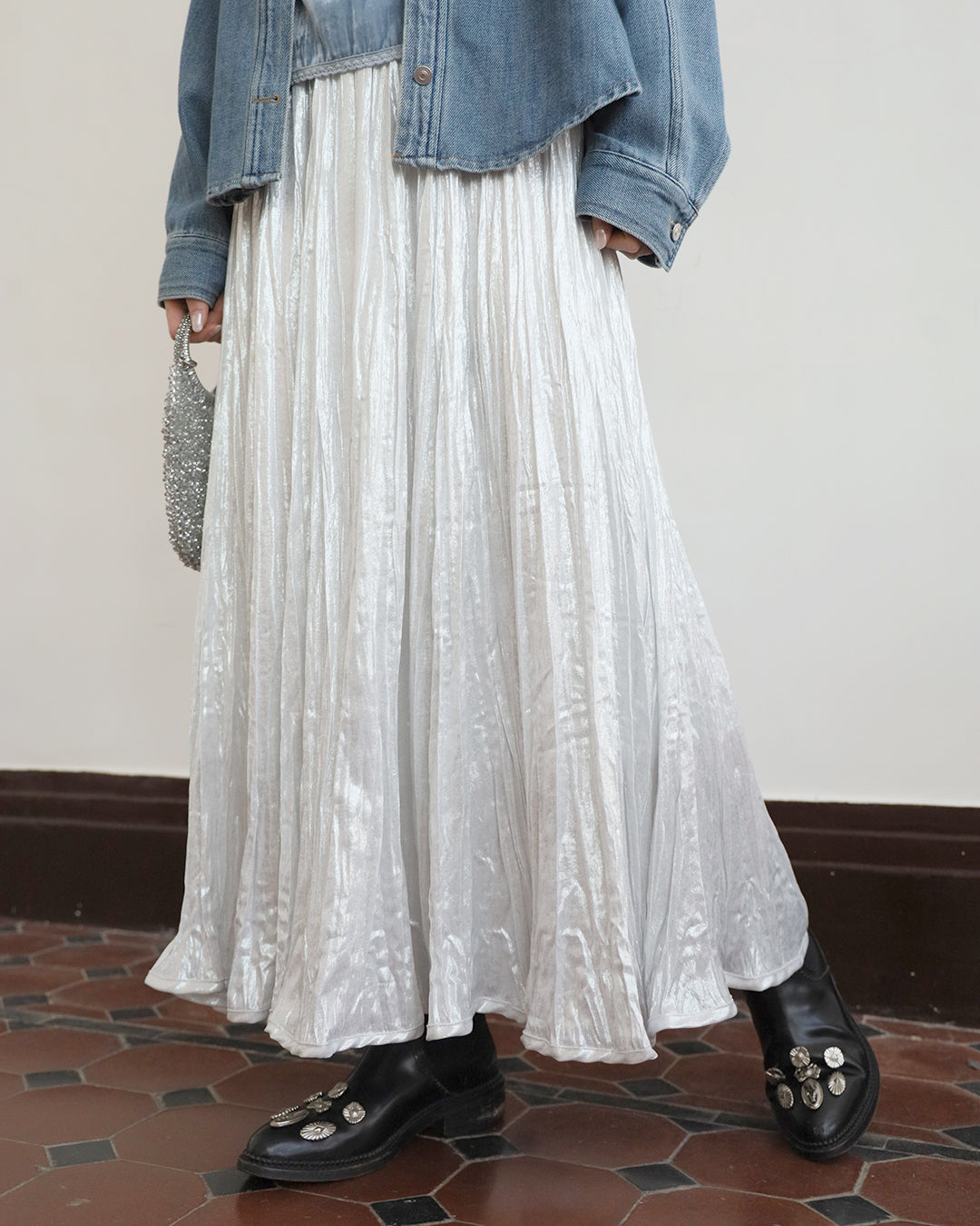Crinkle Fabric Skirt