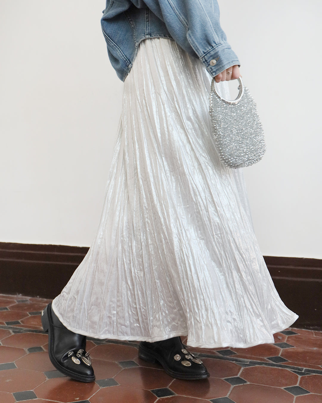 Crinkle Fabric Skirt
