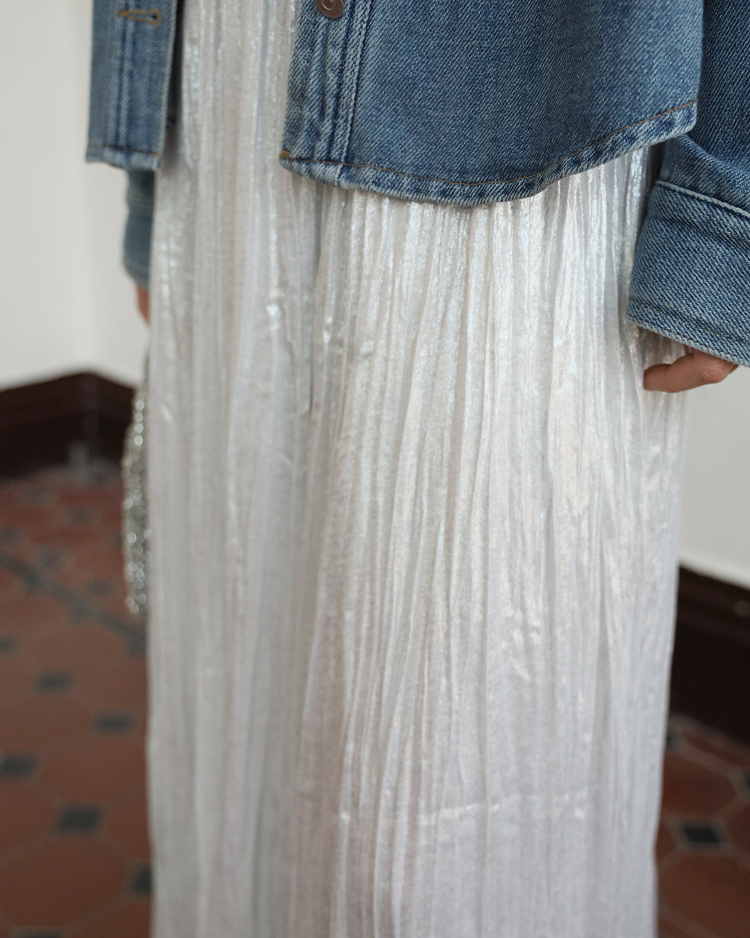 Crinkle Fabric Skirt