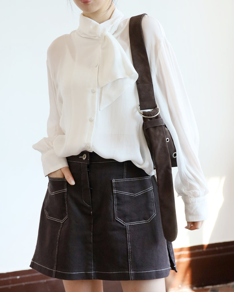 Tie Collar Blouse