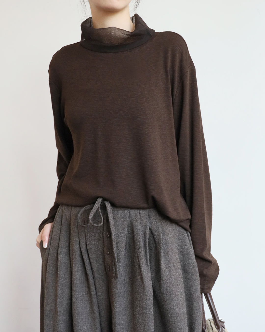 Mesh Turtle Neck Top (4 Colors)