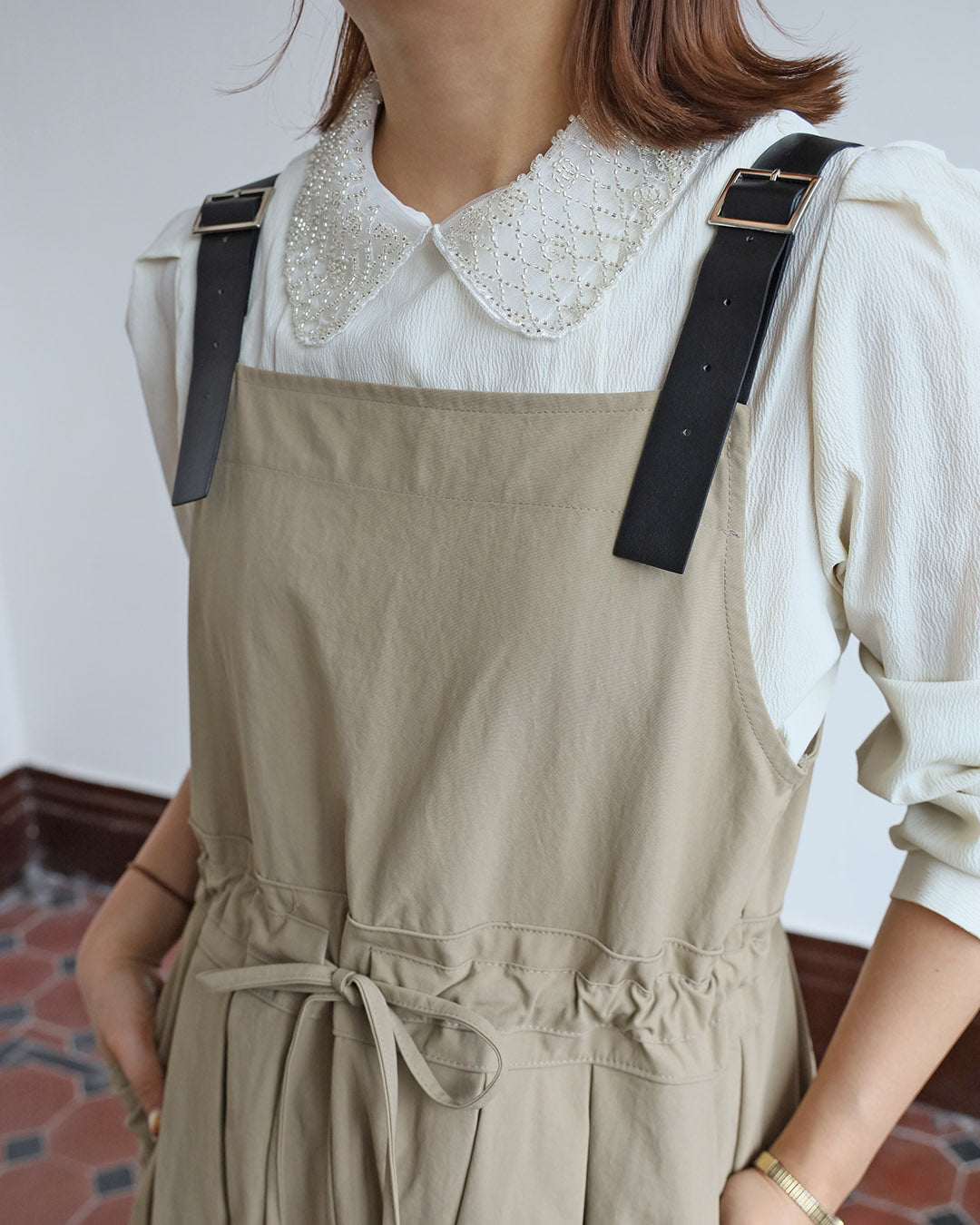 Belted Pinafore Dress