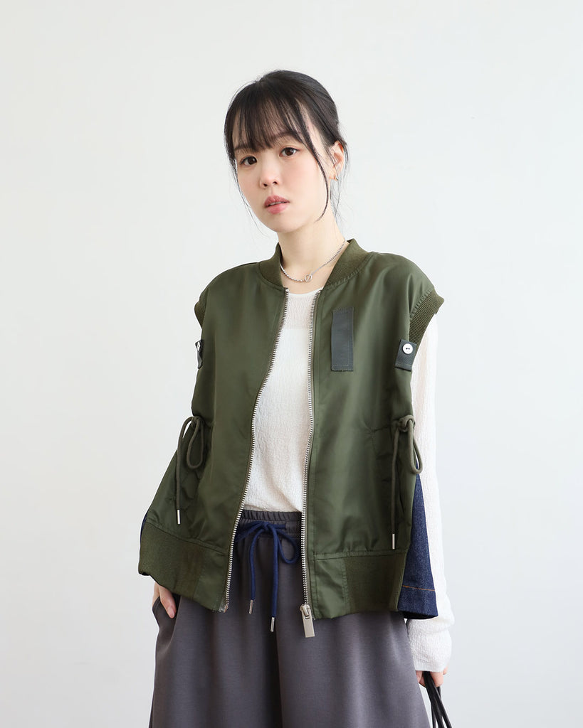 Mix Fabric Swing Vest (2 Colors)
