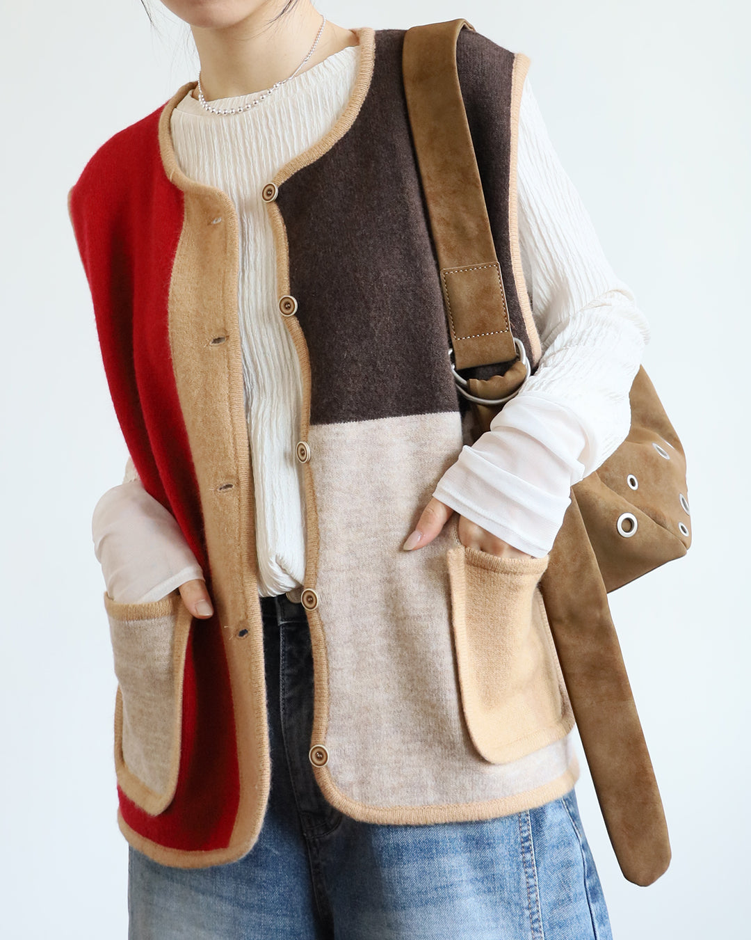 Color Block Knit Vest