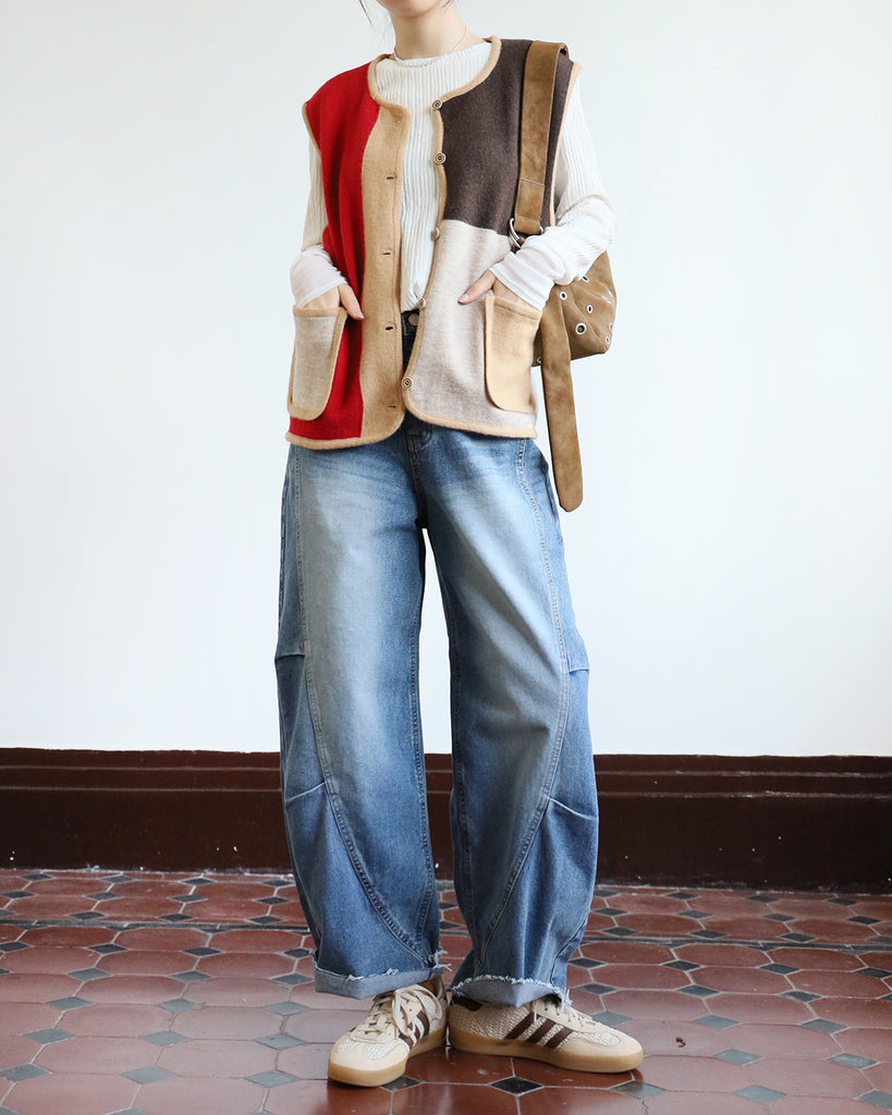 Color Block Knit Vest