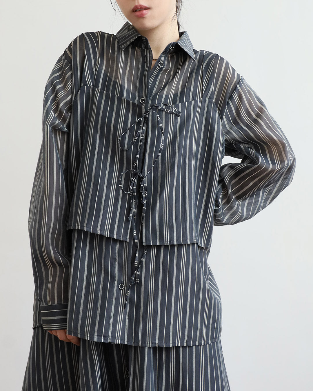 Silky Pinstripe Cami Vest (2 Colors)