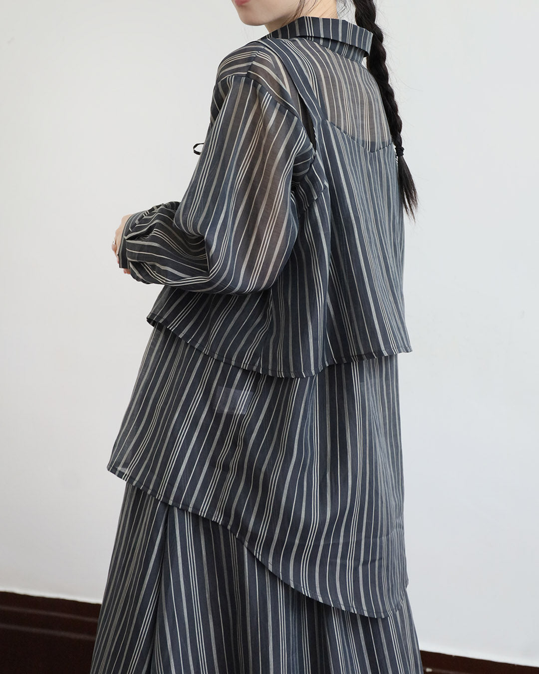 Silky Pinstripe Cami Vest (2 Colors)