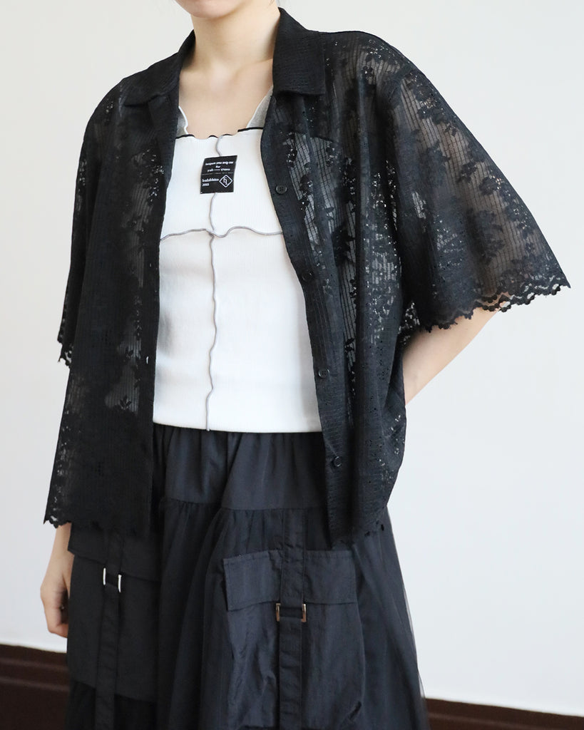 Lace Revere Collar Shirt