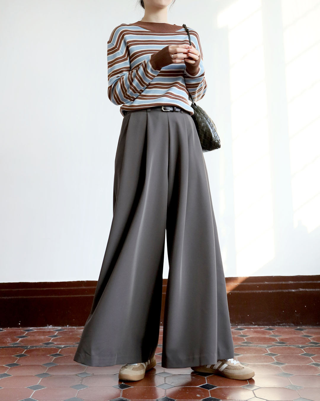 Belted Wide Leg Pants