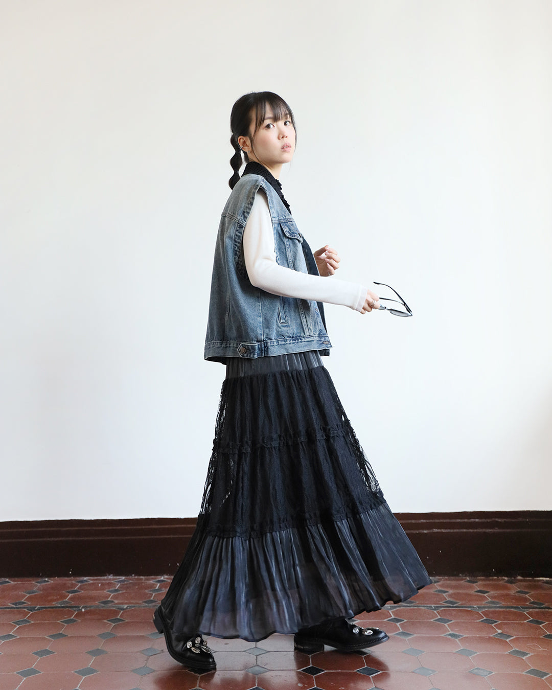 Embroidery Tiered Skirt