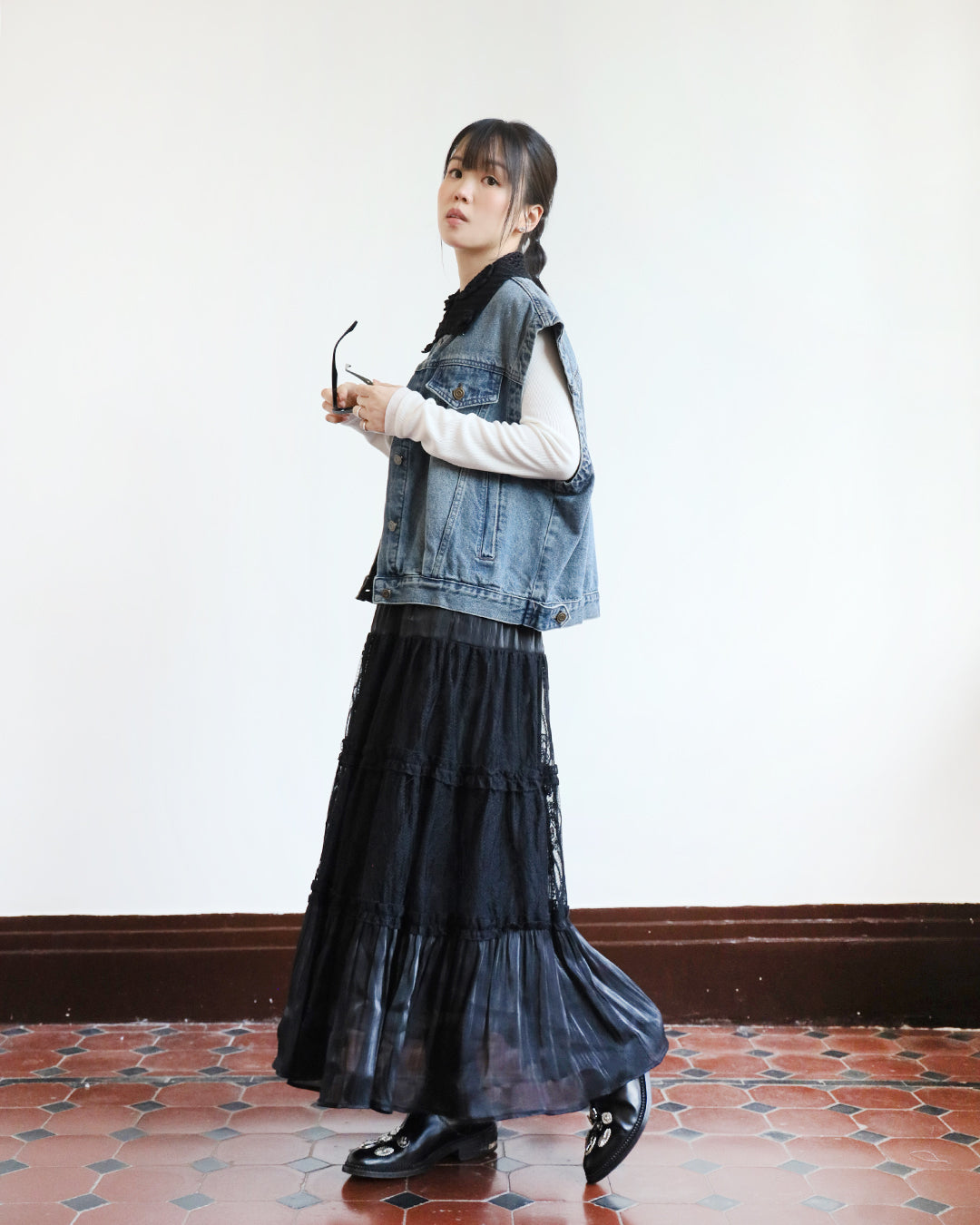 Embroidery Tiered Skirt