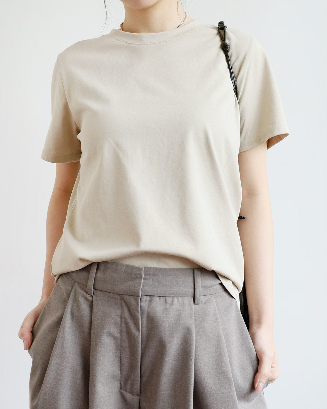Basic Tee w/ Embroidery Scarf (3 Colors)