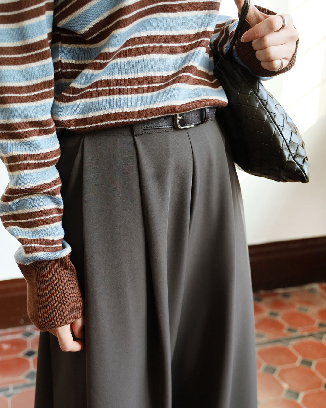 Belted Wide Leg Pants