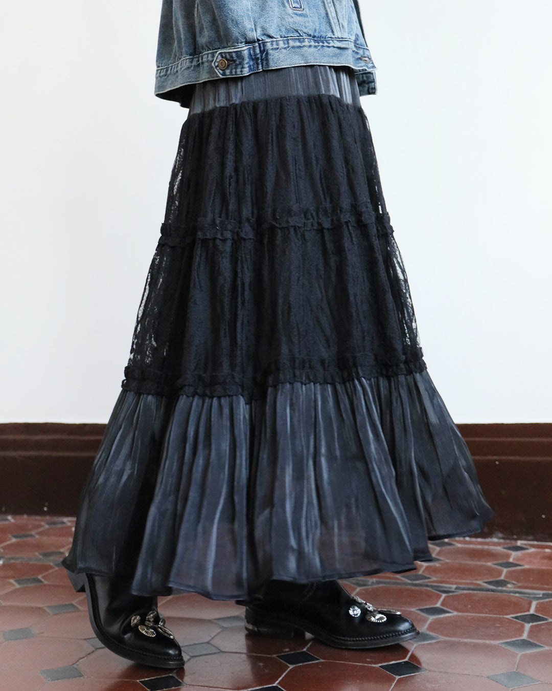 Embroidery Tiered Skirt