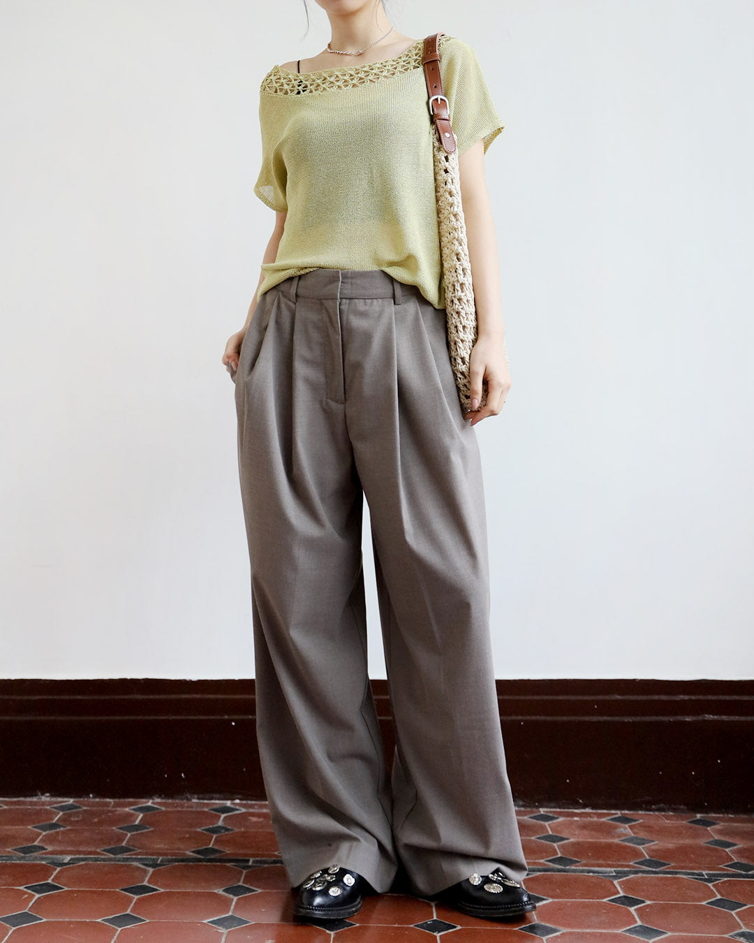 Crochet Collar Knit Top (3 Colors)