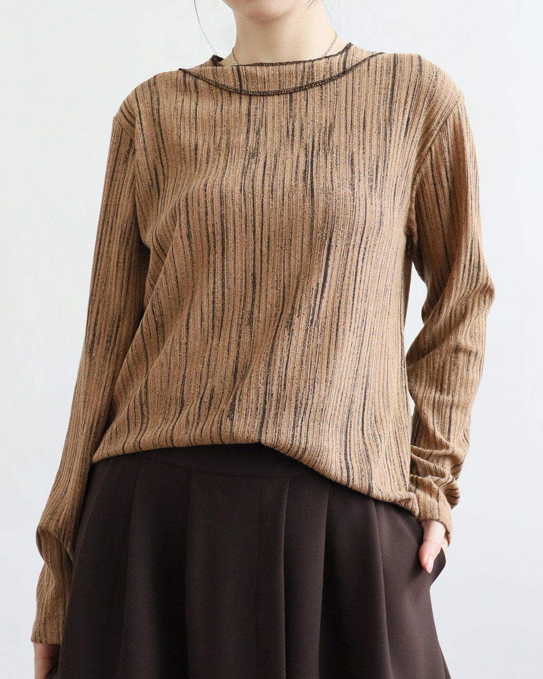 Stroke Pattern Ribbed Top (3 Colors)