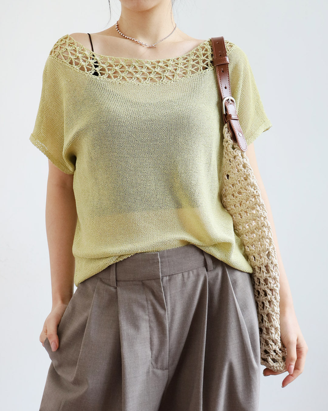Crochet Collar Knit Top (3 Colors)