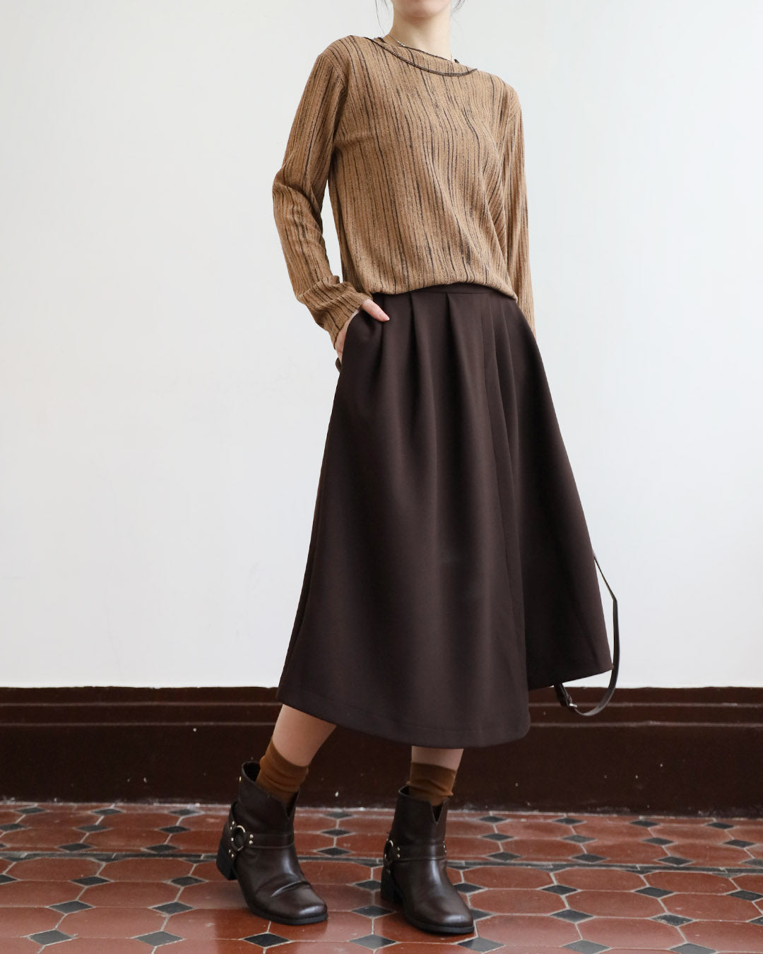 Stroke Pattern Ribbed Top (3 Colors)
