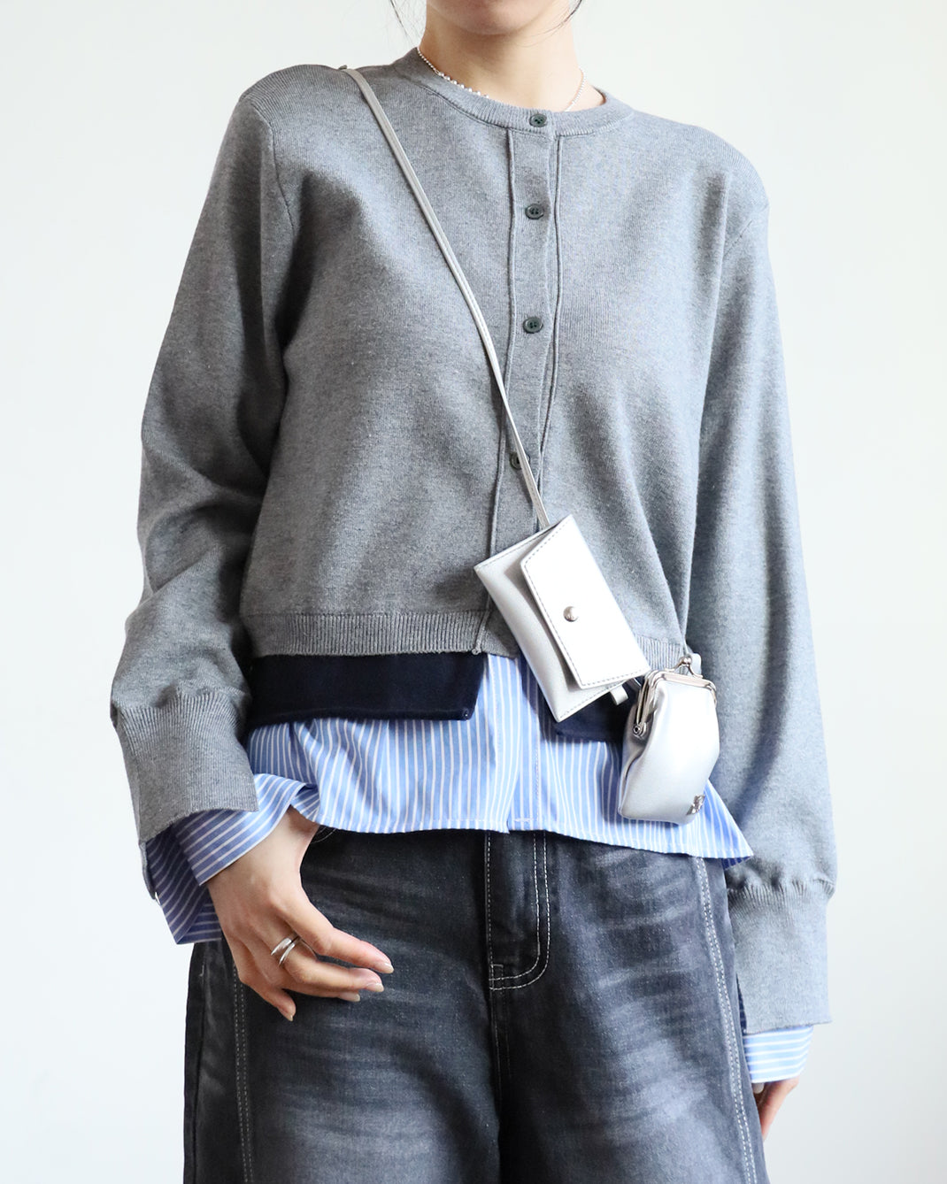 Stripe Shirt Layer Cardigan (2 color)