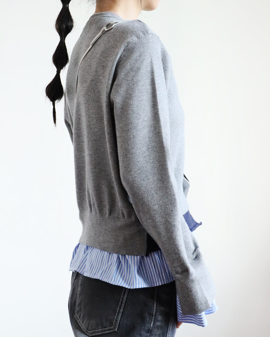 Stripe Shirt Layer Cardigan (2 color)