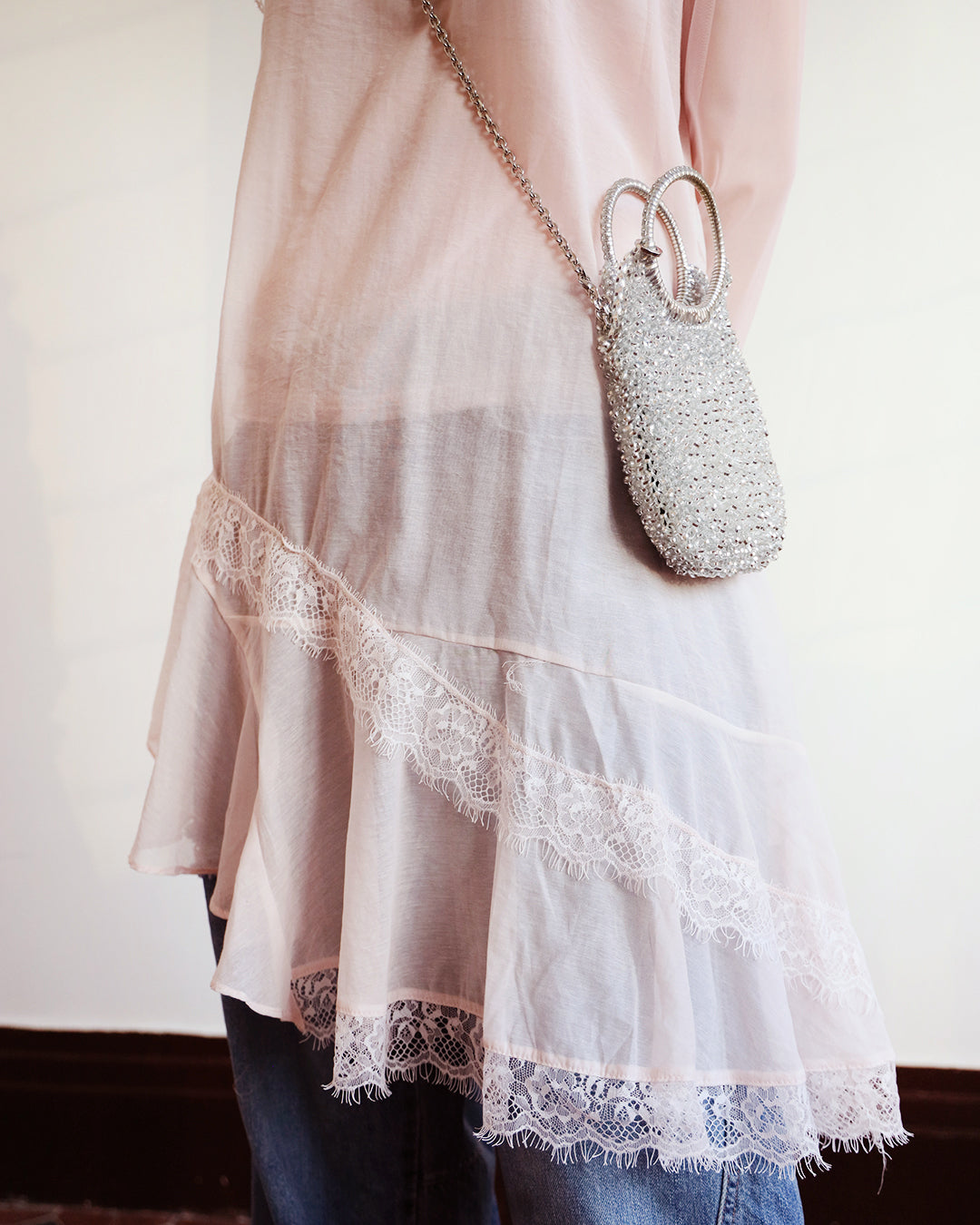Chiffon Lace Trim Vest